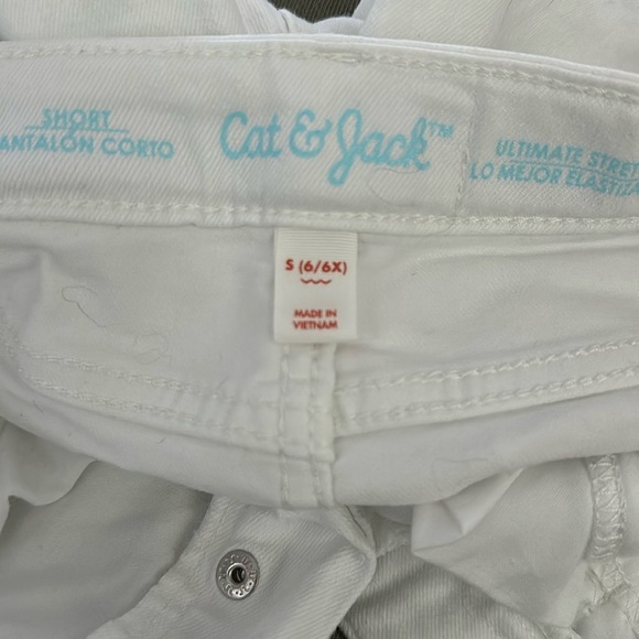CAT & JACK White Denim Shorts Girls S (6/6X) - Picture 2 of 9